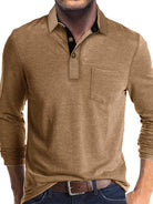 New Men's Long Sleeve Lapel Bottoming POLO Shirt Top