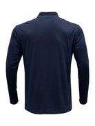 New Men's Long Sleeve Stand Collar Pullover Zip Polo Shirt