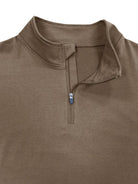 New Men's Long Sleeve Stand Collar Pullover Zip Polo Shirt