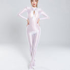 New See-through Shiny Silky Long Sleeve Body-shaping Corsets