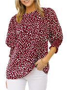 New Short Sleeve Round Neck Loose Printed Chiffon Shirt