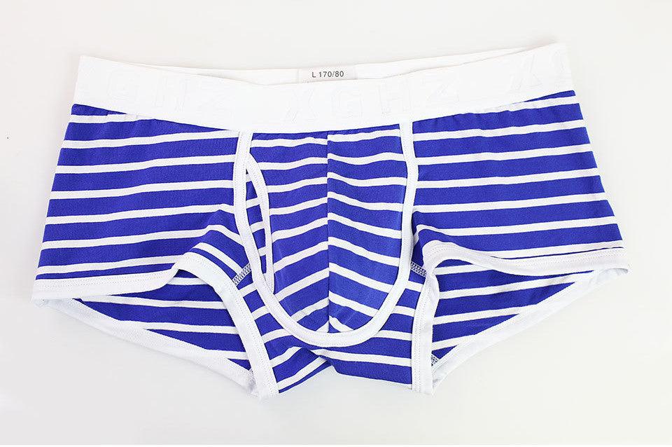 New fashion: Striped men's underwear crafted from purified cotton, blending style with comfort.