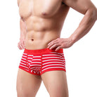 New fashion: Striped men's underwear crafted from purified cotton, blending style with comfort.