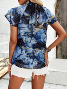 New fashionable women's casual printed short-sleeved tops