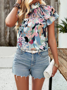 New fashionable women's casual printed short-sleeved tops