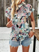 New fashionable women's casual printed short-sleeved tops