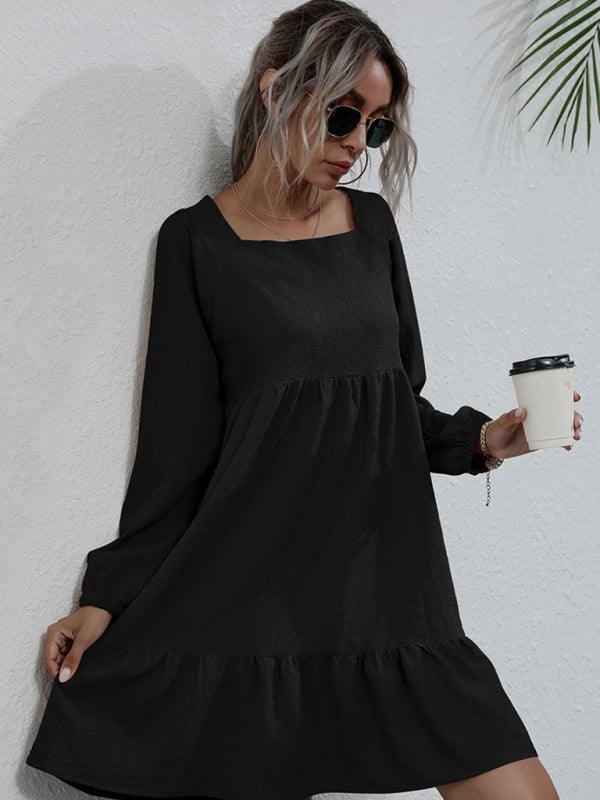 New product long -sleeved long -sleeved base fashion dress