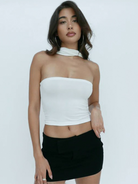 New sleeveless hot girl street shooting sexy tube top top