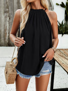 New style women's casual solid color sleeveless top