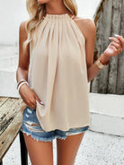 New style women's casual solid color sleeveless top