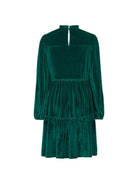 New women's green velvet long sleeve dress