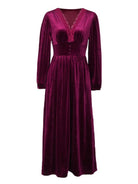 New women's velvet waist knitted long-sleeved dress