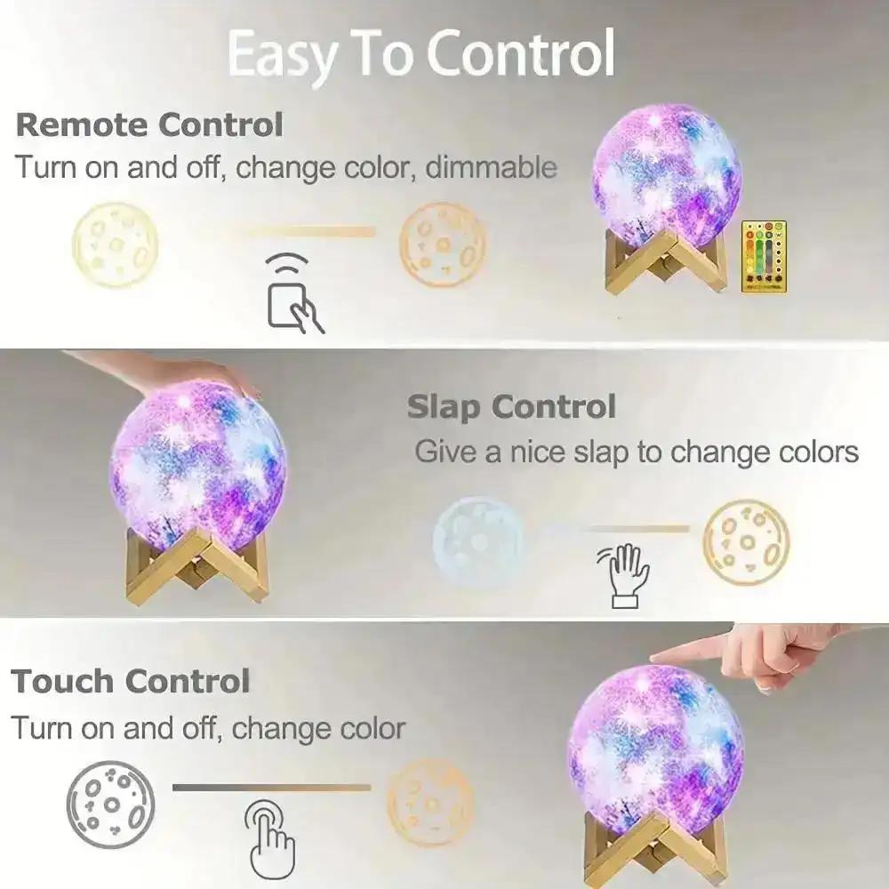 Night Light: 3D Galaxy, LED Night Light Touch Control, color changing, 16 colors.