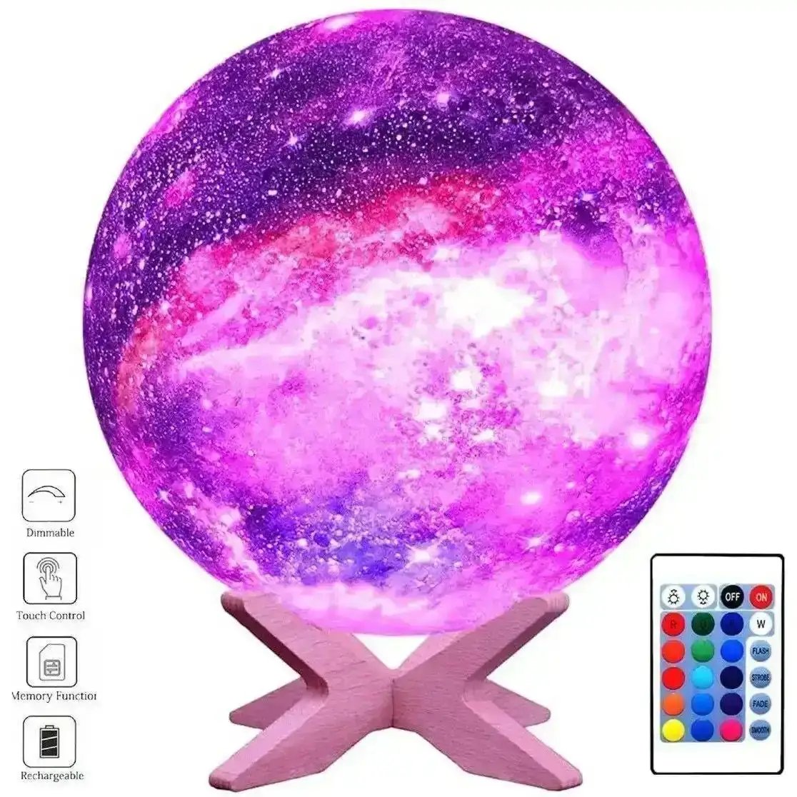 Night Light: 3D Galaxy, LED Night Light Touch Control, color changing, 16 colors.