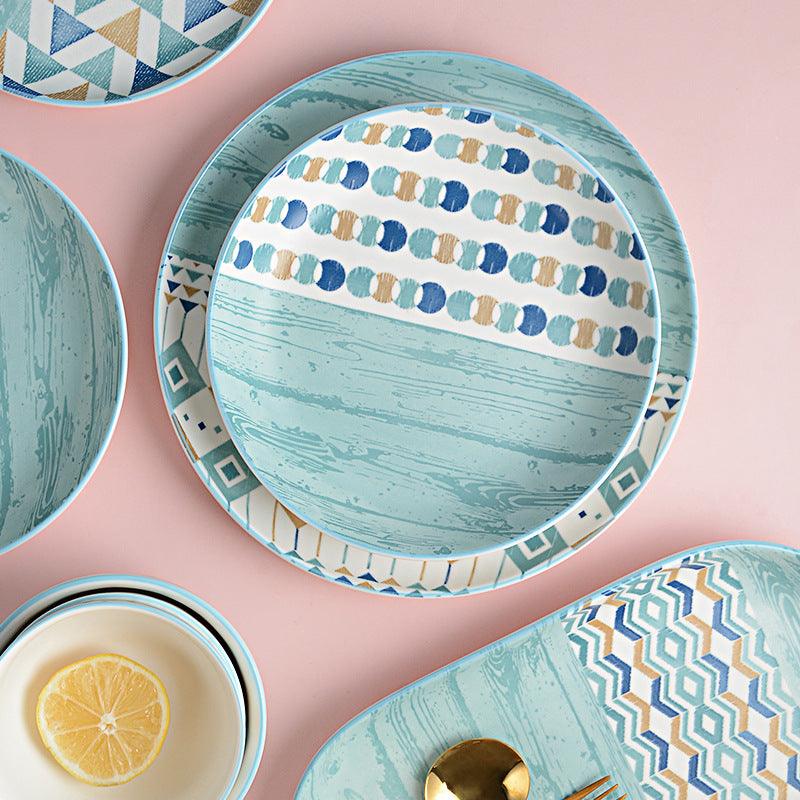 Nordic Ins Style Geometric Ceramic Dishes And Tableware