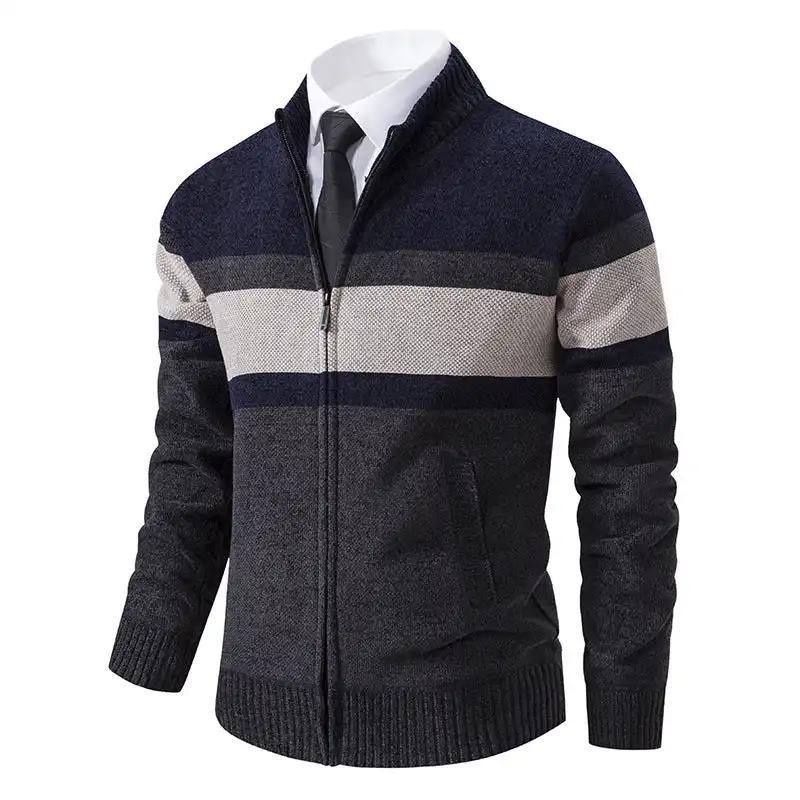 "Stand Collar Casual Sweater Coat for Men."