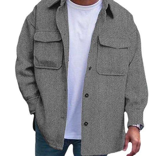 "Polo Collar Men's Coat - Fashionable Workwear." - Bloomjay