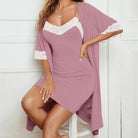 Pajamas: Lace Stretch Slip Nightdress Nightgown pajamas set, milk silk