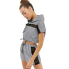 Patchwork Casual Shorts Women's Clothing Fashion Mesh Reflective