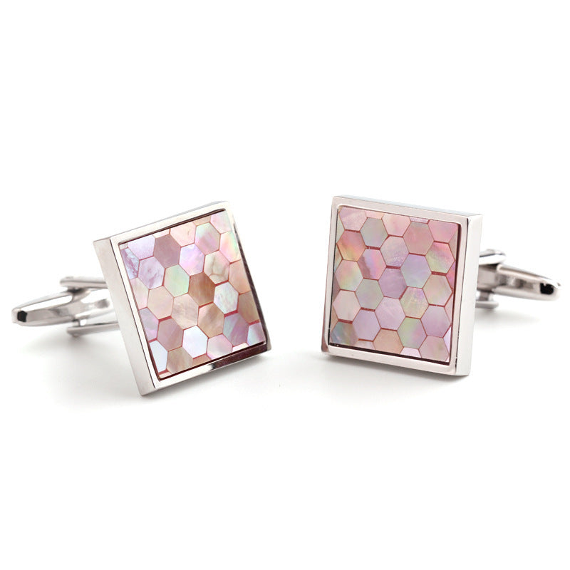 Pink Shells and Shells Men and Women French Shirt Cufflinks Cuff Nails