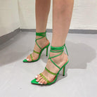 Pointed Toe Roman Sandals High Heel Women Shoes