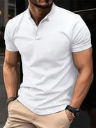 Polo Shirt: New Men's Button Henley Collar Sports Polo Shirt