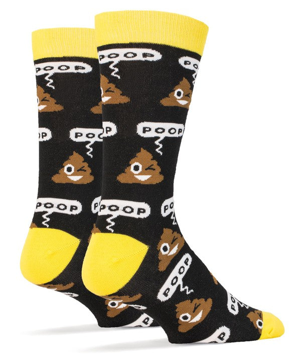 Poop - Men's Emoji Cotton Crew Funny Socks