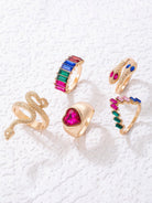 Popular jewelry ring jewelry snake-shaped love ins style five-piece ring female