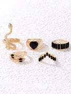 Popular jewelry ring jewelry snake-shaped love ins style five-piece ring female