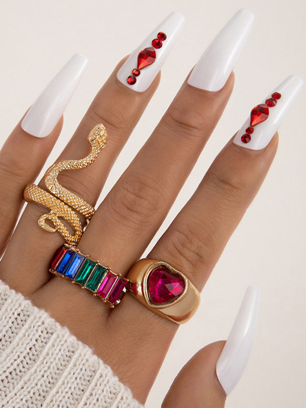 Popular jewelry ring jewelry snake-shaped love ins style five-piece ring female