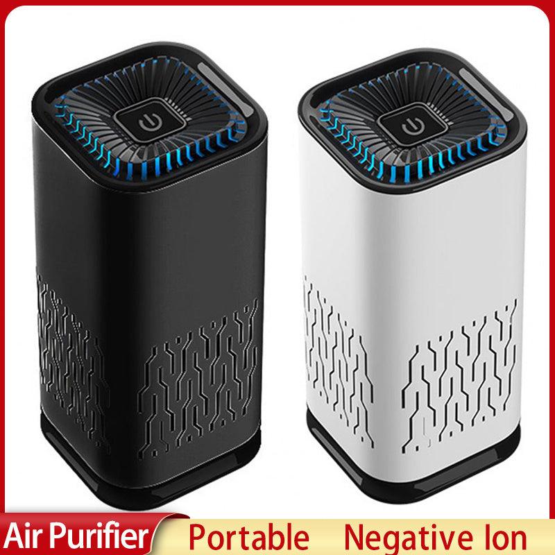 "Portable Car Air Purifier: Negative Ion Generator, Removes Formaldehyde, Dust, and Smoke. Freshens Air."