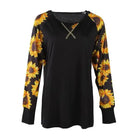 Printed T-shirt Sunflower Long Sleeve Top Leopard Camouflage