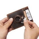 RFID Coin Clip Layer Leather Card Holder For Men