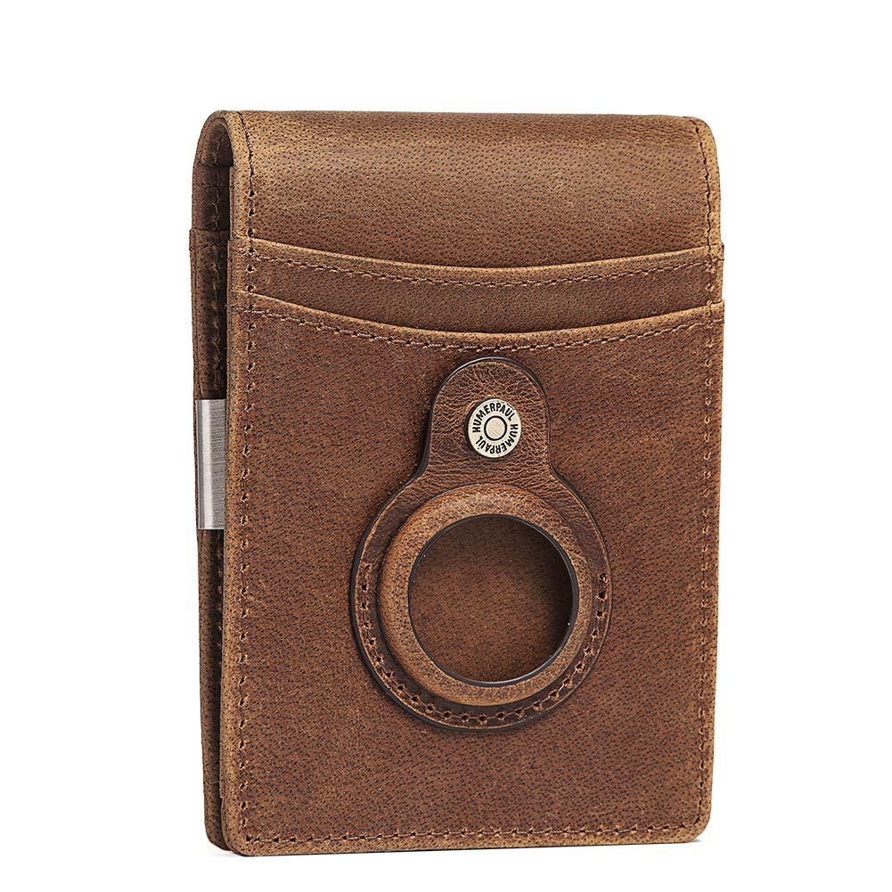 RFID Coin Clip Layer Leather Card Holder For Men