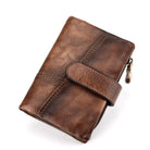 RFID Leather Retro Men's And Women's Horizontal Wiping Wallets First Layer Cowhide Retro Anti-magnetic Foreign Trade Wallet