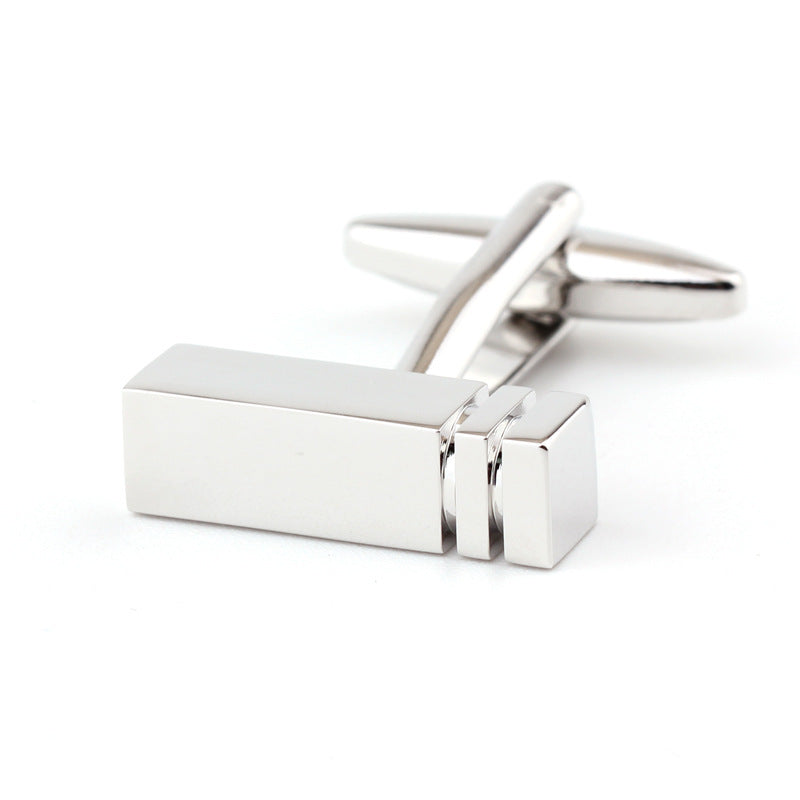 Rectangular Glossy Men And Women Metal Cufflinks