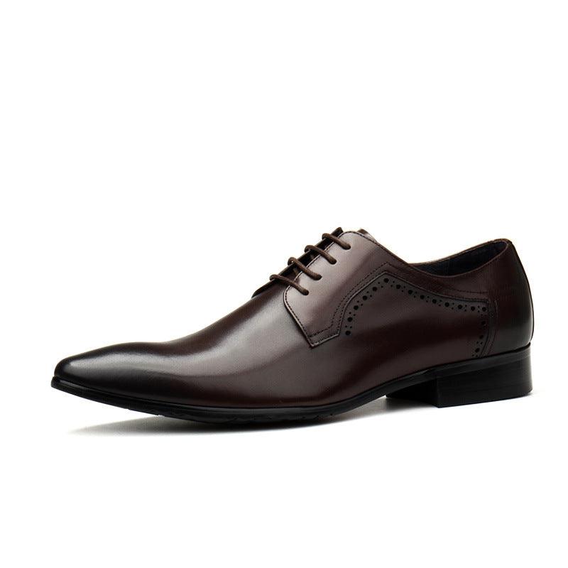 Refined Elegance: Lace-up Leather Formal Shoes for Men.