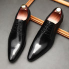 Refined Elegance: Lace-up Leather Formal Shoes for Men.