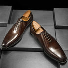 Regal Elegance: Elevate Your Ensemble with British-Inspired Groom Leather Shoes for Men.