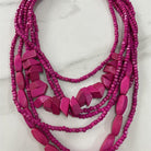 Retro Ethnic Style Colorful Wood Long Beaded Necklace