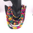 Retro Ethnic Style Colorful Wood Long Beaded Necklace