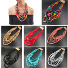 Retro Ethnic Style Colorful Wood Long Beaded Necklace