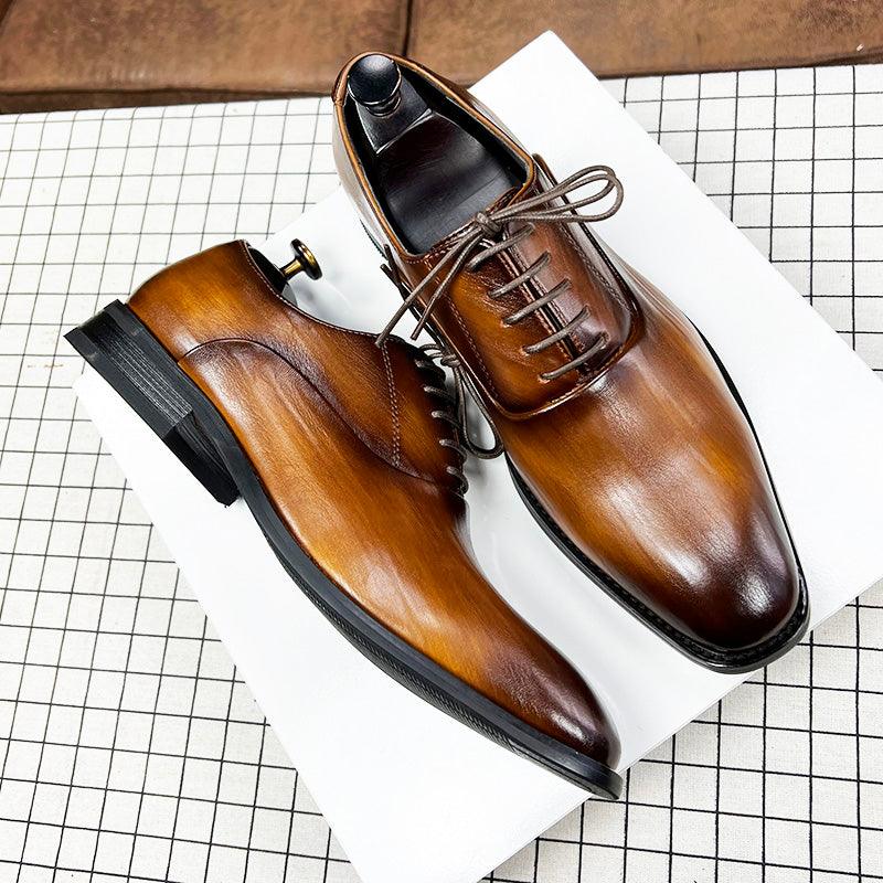 Retro Japanese and Korean Fashion Leather Shoes, blending formal elegance with casual sophistication.