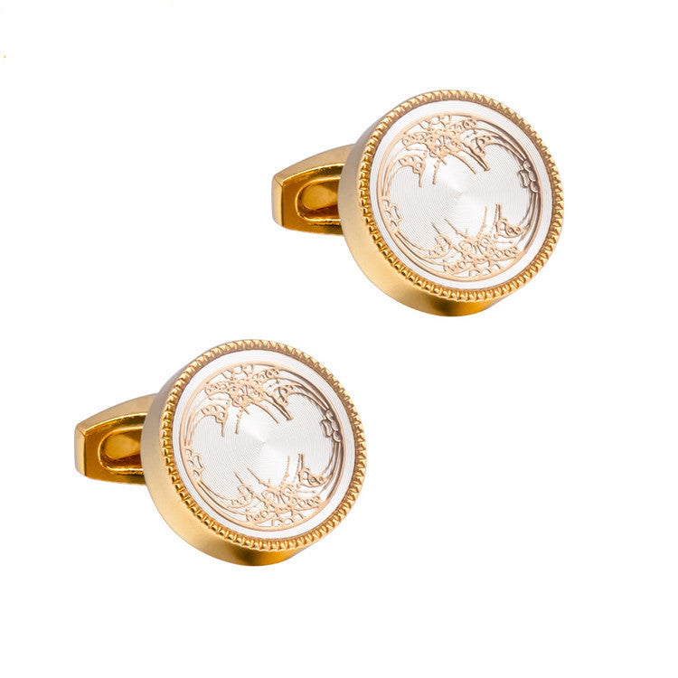 Round CD Accessories Enamel Cufflinks For Men