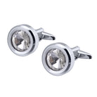 Round Multi-Faceted Satellite Diamond Crystal Cufflinks Men And Women French Cufflinks