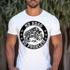 Round Neck Tee: Europe & America No Road No Problem Digital Print Tee.