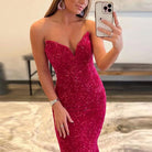 Sequin Evening Dresses For Women Formal Sexy Long Prom Party Gowns