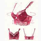 Sexy Mousse Women Sexy Bra Set Ultra-thin Red Black Lace Bras Underwear Push up Bra and underwear