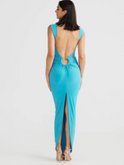 Sexy V-neck backless slit slim dress