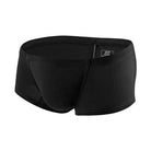 Sexy large-size low waist boxers made from polyester and nylon blend for a sleek and comfortable fit.